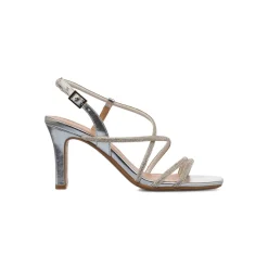 Sandali gioiello argento da Donna con tomaia in strass e tacco 7,5 cm Swish Jeans