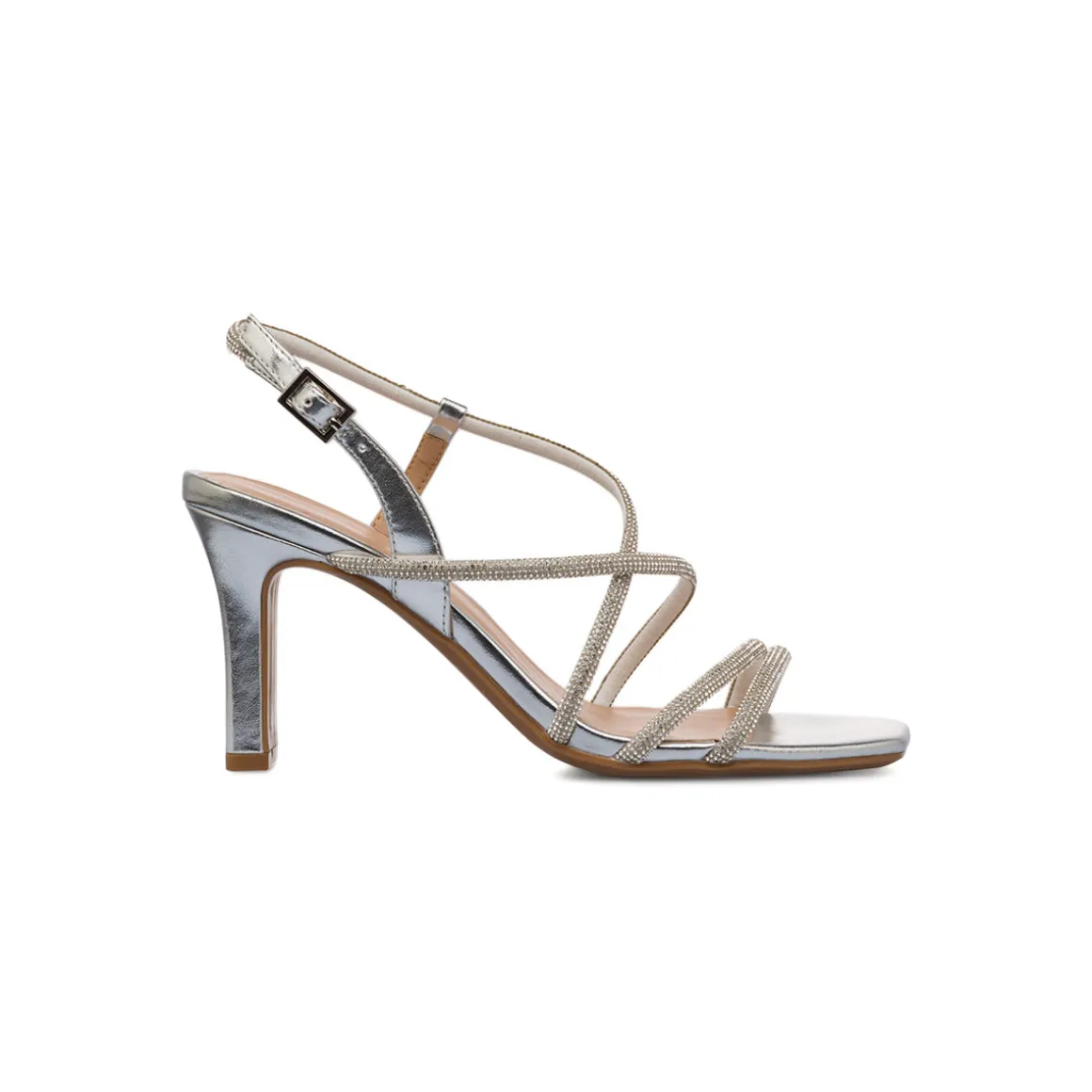 Sandali gioiello argento da Donna con tomaia in strass e tacco 7,5 cm Swish Jeans