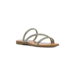 Sandali gioiello bassi da Donna argento con strass Lora Ferres