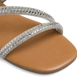 Sandali gioiello bassi da Donna argento con strass Lora Ferres