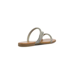 Sandali gioiello bassi da Donna argento con strass Lora Ferres