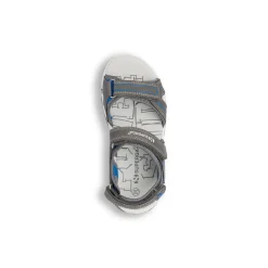 Sandali grigi da Bambino con inserti blu e doppio strappo Superga