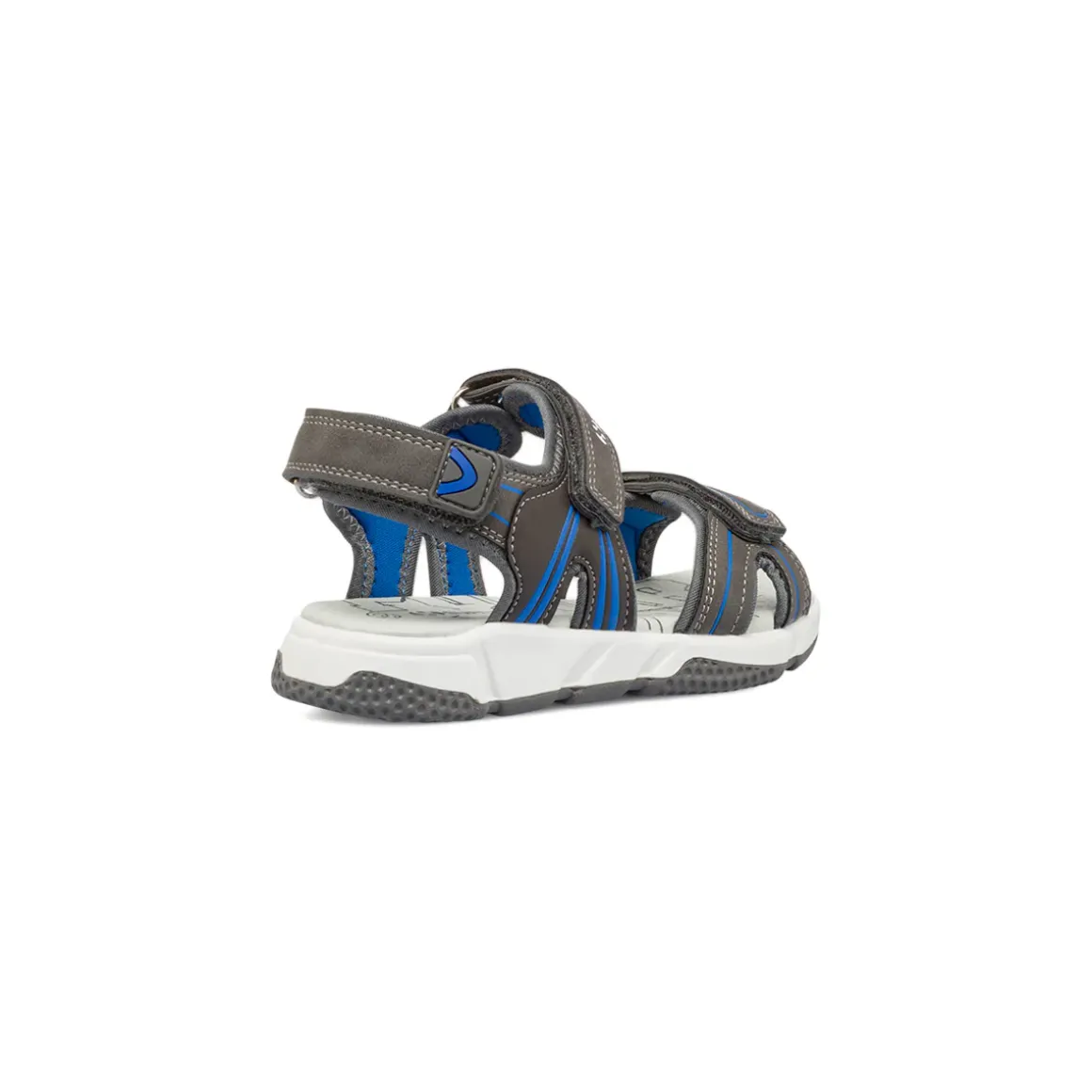 Sandali grigi da Bambino con inserti blu e doppio strappo Superga