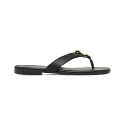 Sandali Infradito Neri da Donna con inserto metallico oro Lora Ferres