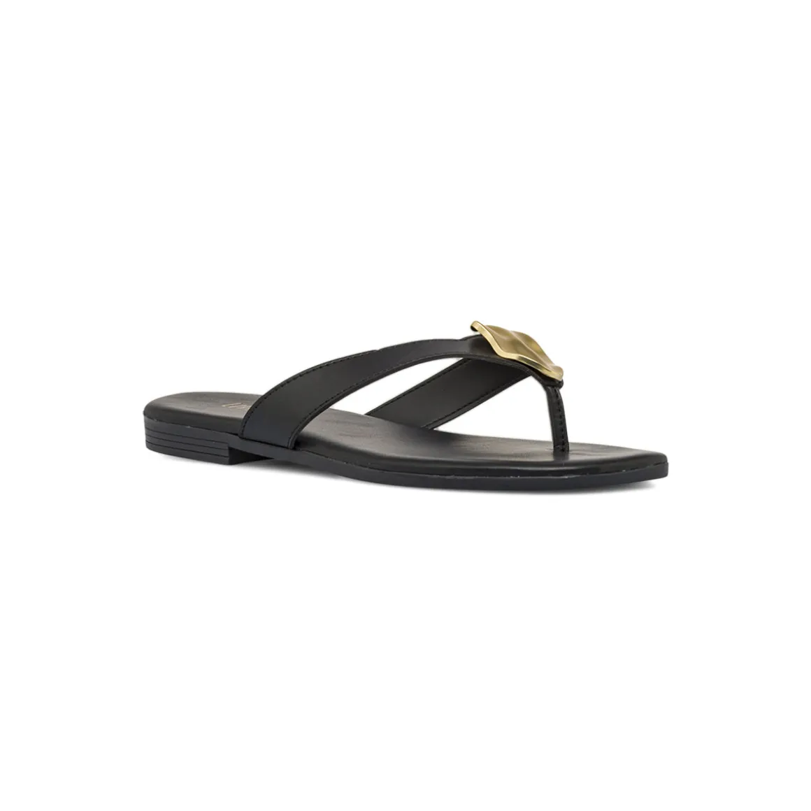 Sandali Infradito Neri da Donna con inserto metallico oro Lora Ferres