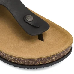 Sandali Infradito Uomo Neri con fibbia ed effetto sughero Americanino