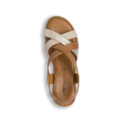 Sandali in pelle marrone da Donna con zeppa effetto corda Formawell