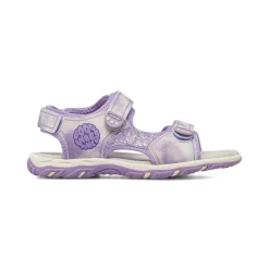 Sandali lilla da Bambina con glitter e chiusura a strappo Dieci Baci
