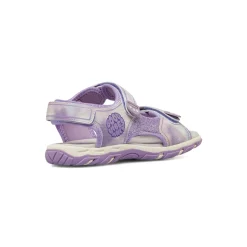 Sandali lilla da Bambina con glitter e chiusura a strappo Dieci Baci