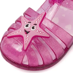 Sandali mare fucsia glitterati da Bambina con stella marina Jog
