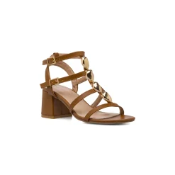 Sandali marroni da Donna con tacco a colonna 6,5 cm Lora Ferres