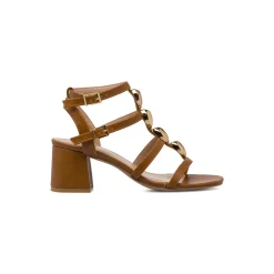 Sandali marroni da Donna con tacco a colonna 6,5 cm Lora Ferres