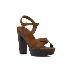 Sandali marroni da Donna con tacco 12 cm e plateau Lora Ferres