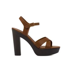Sandali marroni da Donna con tacco 12 cm e plateau Lora Ferres