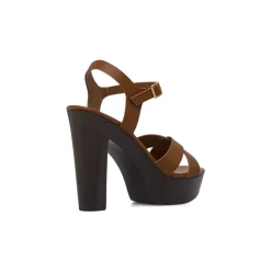 Sandali marroni da Donna con tacco 12 cm e plateau Lora Ferres