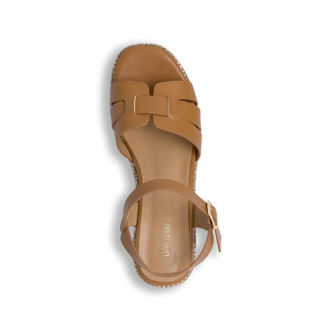 Sandali marroni da Donna con zeppa effetto rafia 8 cm Lora Ferres