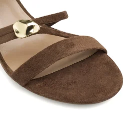 Sandali marroni da Donna effetto scamosciato con tacco Swish Jeans