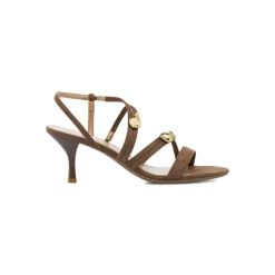 Sandali marroni da Donna effetto scamosciato con tacco Swish Jeans