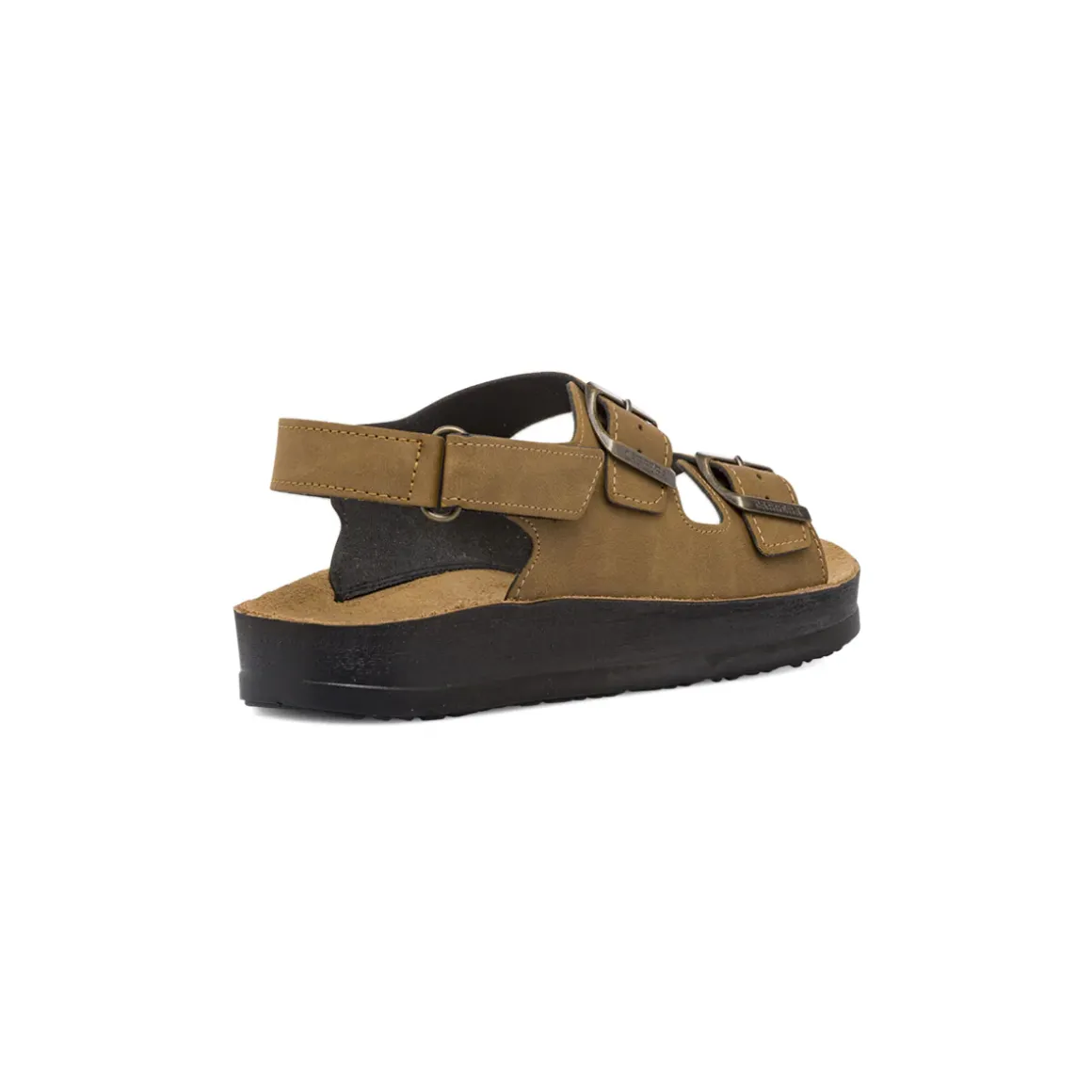 Sandali marroni da Uomo con sottopiede in pelle e strappo in velcro Carrera Jeans