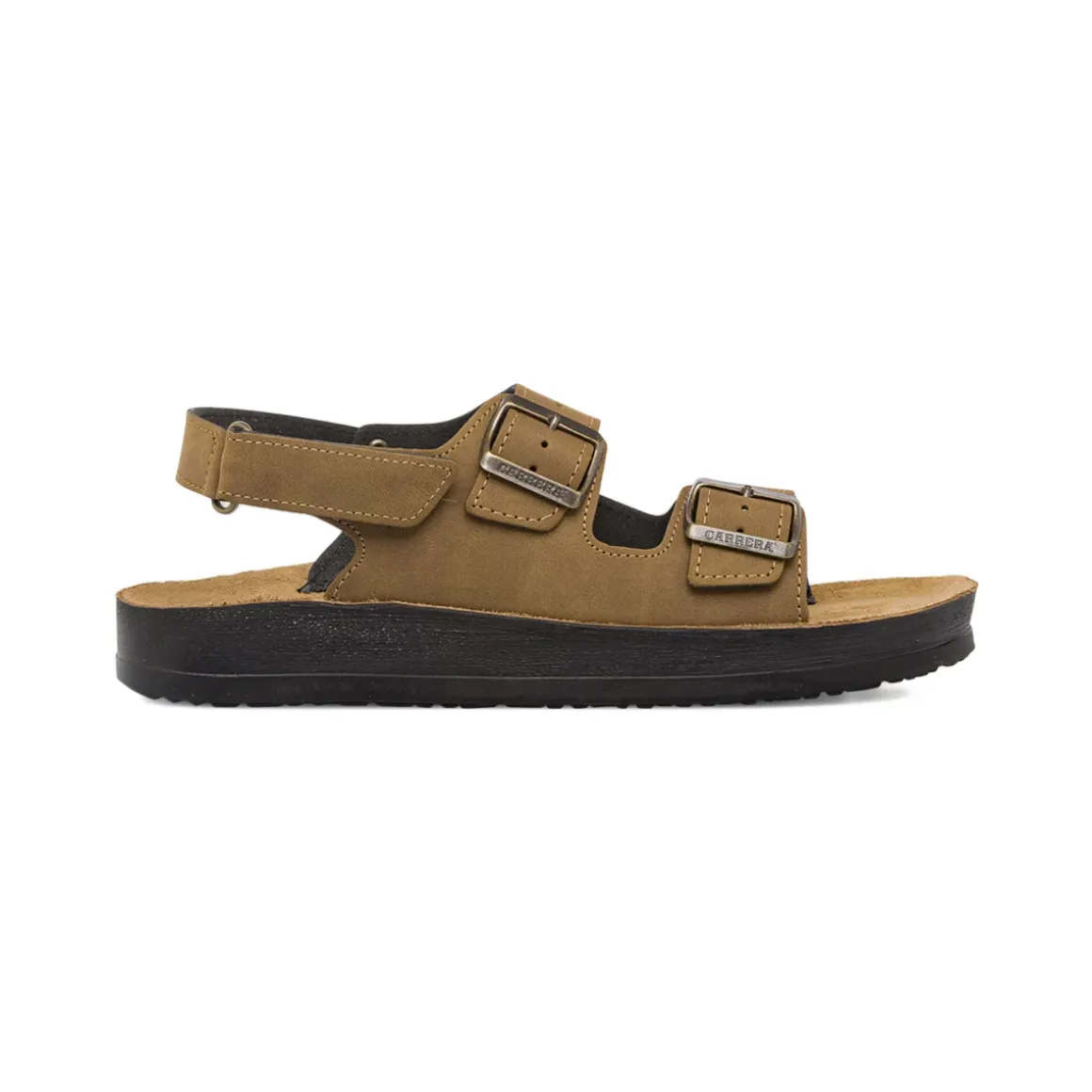 Sandali marroni da Uomo con sottopiede in pelle e strappo in velcro Carrera Jeans