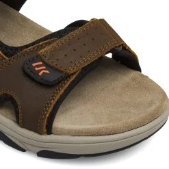Sandali marroni da Uomo con strappo e soletta in pelle Lumberjack