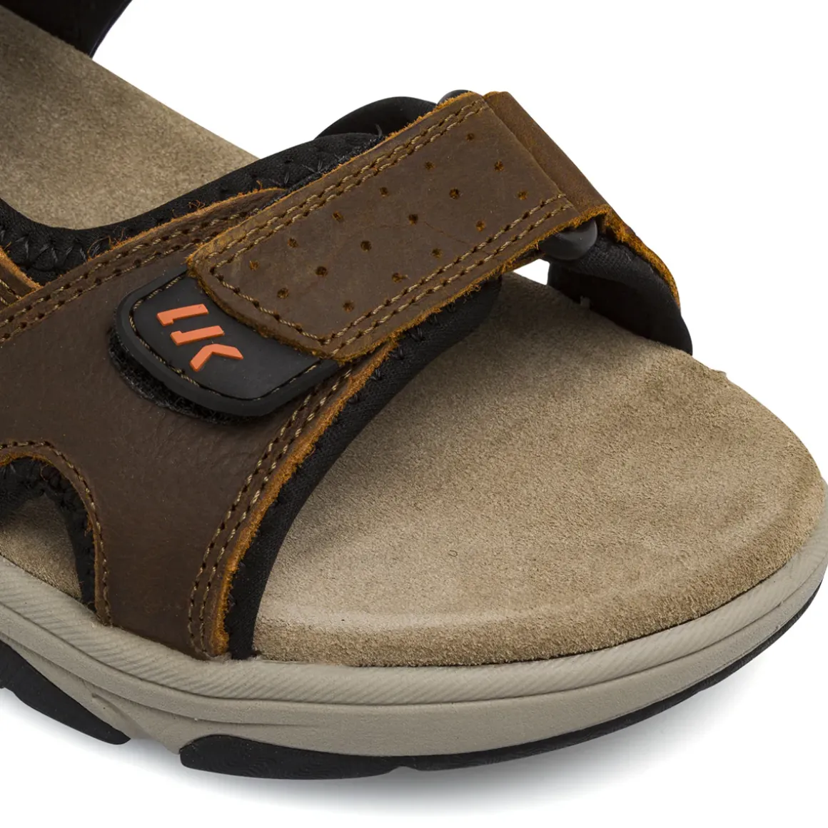 Sandali marroni da Uomo con strappo e soletta in pelle Lumberjack