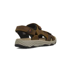 Sandali marroni da Uomo con strappo e soletta in pelle Lumberjack