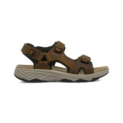 Sandali marroni da Uomo con strappo e soletta in pelle Lumberjack
