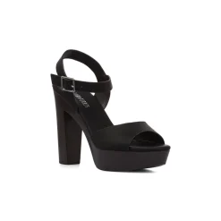 Sandali neri con tacco a colonna 12,5 cm da Donna con cinturino Lora Ferres