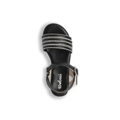 Sandali Neri da Bambina con strass e suola platform glitter Dieci Baci