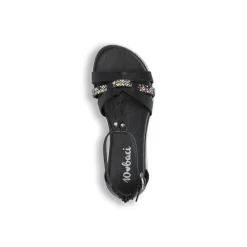 Sandali Neri da Bambina con strass colorati e treccia Dieci Baci