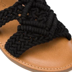 Sandali neri da Bambina e Ragazza Dieci Baci con Intreccio effetto Crochet