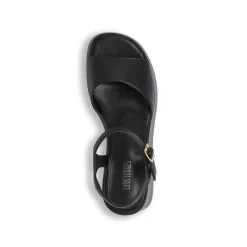 Sandali neri da Donna con cinturino e zeppa 6 cm Lora Ferres