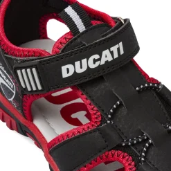 Sandali neri da Ragazzo chiusi in punta con dettagli rossi Ducati