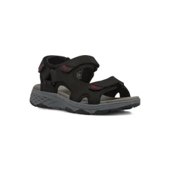 Sandali neri da Uomo con strappo e soletta in pelle Lumberjack