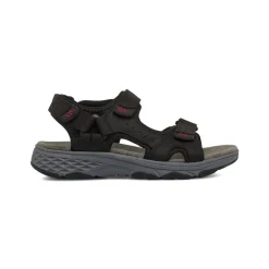 Sandali neri da Uomo con strappo e soletta in pelle Lumberjack