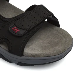 Sandali neri da Uomo con strappo e soletta in pelle Lumberjack