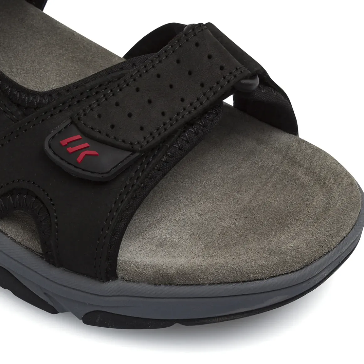 Sandali neri da Uomo con strappo e soletta in pelle Lumberjack