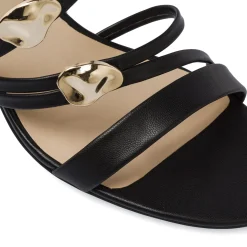 Sandali Neri Donna con inserti dorati tacco 7 cm Swish Jeans