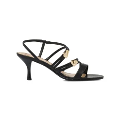 Sandali Neri Donna con inserti dorati tacco 7 cm Swish Jeans