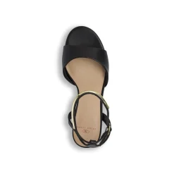 Sandali Neri Donna tacco stiletto 7,5 cm e dettaglio oro Swish Jeans
