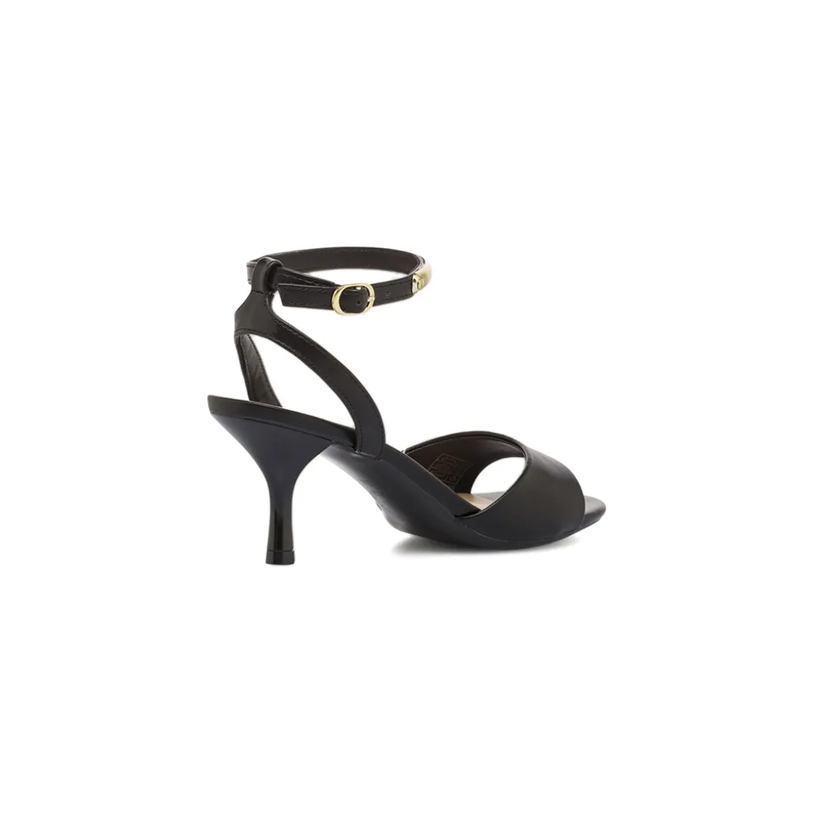 Sandali Neri Donna tacco stiletto 7,5 cm e dettaglio oro Swish Jeans