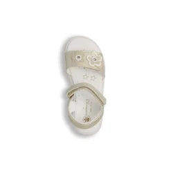 Sandali oro da Bambina con fiori e chiusura a strappo Lumberjack