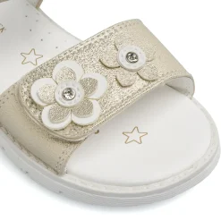 Sandali oro da Bambina con fiori e chiusura a strappo Lumberjack