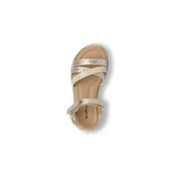 Sandali oro da Bambina con motivi floreali traforati Dieci Baci