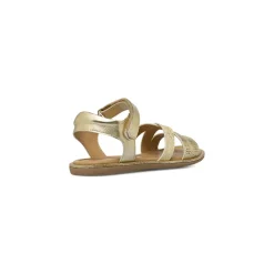 Sandali Oro da Bambina con paillettes e fiori traforati Dieci Baci
