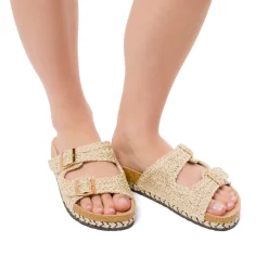 Sandali oro da Donna con tramatura effetto uncinetto Lora Ferres