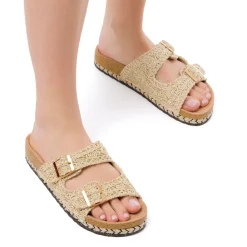 Sandali oro da Donna con tramatura effetto uncinetto Lora Ferres