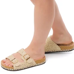 Sandali oro da Donna con tramatura effetto uncinetto Lora Ferres