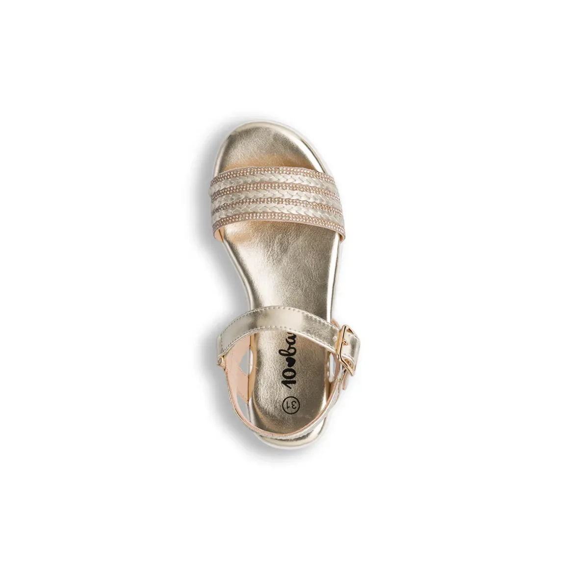 Sandali oro e bianco con zeppa 4 cm da Bambina e Ragazza Dieci Baci